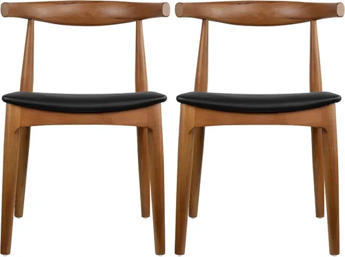 Vista 16 de 2xhome sillón de brazos estilo Eames, Madera Noble Natural