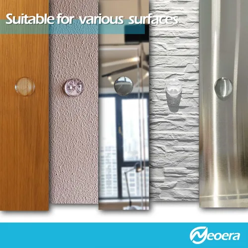 Vista 3 de Neoera Protector de pared para tope de puerta (transparente, paquete de 8) - Gel silencioso y absorbente de golpes, protector de parachoques