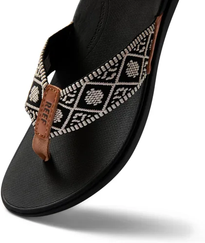 Vista 7 de REEF Sandalias ortopédicas tejidas para mujer Negro/Blanco