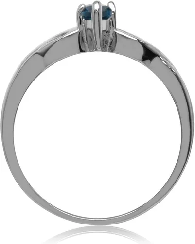 Vista 3 de Silvershake Anillo solitario de plata de ley 925 con forma de marquesa de 0.315 x 0.157in