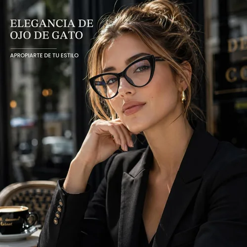 Vista 2 de TEAPLMTT Paquete de 2 lentes de bloqueo de luz azul de ojo de gato para mujer, marco TR90 de moda, antirayos azules, lentes de computadora