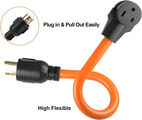 Vista 2 de HENGYI Cable adaptador Nema L14-30P a 6-50R 125/250V STW 10AWG 6-50 adaptador de soldador, generador 30A L14-30P a soldador 6-50R 50A bloqueo