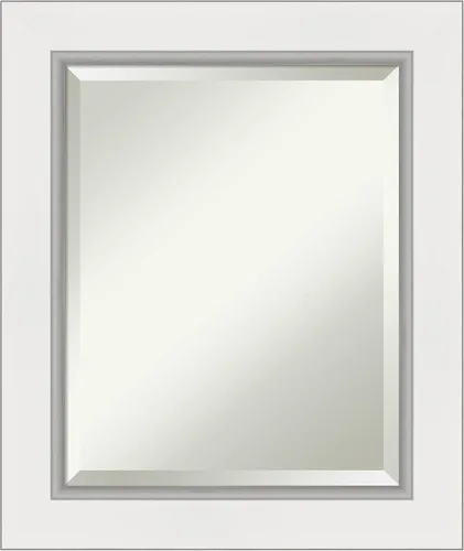 Vista 9 de Amanti Art - Espejo de baño blanco para sobre lavabo, espejo de tocador rectangular blanco de 35x45 para gabinete, marco moderno extragrande, se