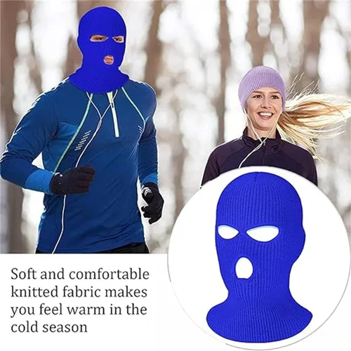 Vista 2 de Máscaras de esquí azules para todos los fanáticos de los leones, We're Villains Honolulu - Máscara de esquí azul de 3 agujeros para hombres y mujeres