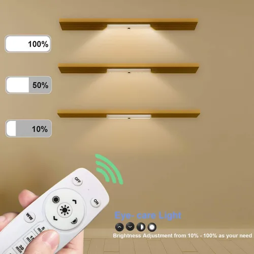 Vista 6 de LDOPTO - Juego de 2 luces para debajo del armario, luces LED con control remoto accionadas a pila, iluminación LED para debajo del armario
