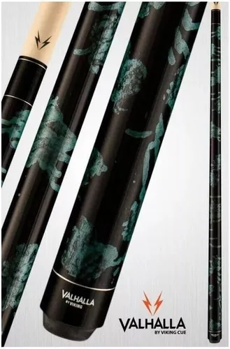 Vista 2 de VALHALLA Viking VA214 - Taco de billar para piscina/billar con diseño de mármol negro y verde azulado (0.512 in - 21 oz)