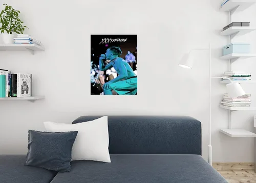 Vista 4 de Póster de XXXtentacion para concierto azul XXXtentacion Merch Bad Vibes Forever XXX 17 Arte de álbum Skins Trap Music Estética XXXtenations Merch