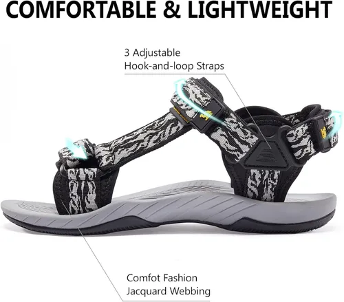Vista 2 de CAMELSPORTS Sandalias atléticas para hombre con correa para el aire libre, sandalias de playa de verano, impermeables, zapatos de agua