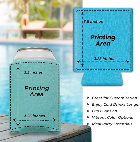 Vista 2 de QualityPerfection Fundas enfriadoras de latas de cerveza (25) de espuma, portavasos de 12 oz para sublimación personalizada HTV, vinilo, bricolaje