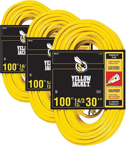 Vista 8 de Cordón de extensión con extremos iluminados, amarillo, 14/3 resistente para contratistas , 2888