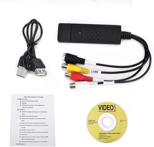 Vista 6 de Convertidor de audio y video USB, convertidor VHS a digital, tarjeta de captura de video digitalizar de vídeo analógico VCR VHS DVD, para Windows 7