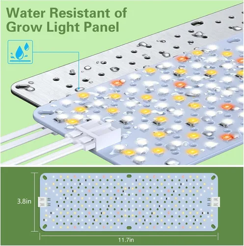 Vista 6 de Luces de Crecimiento de Panel Ultrafino de Espectro Completo de 24W, 384 LEDs Luz de Crecimiento de Plantas para Plantas de Interior con Función