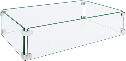 Vista 12 de Protector de viento para hoguera, 15 x 15 pulgadas, protector de viento cuadrado de vidrio templado para fogata y mesa de fuego, vidrio grueso