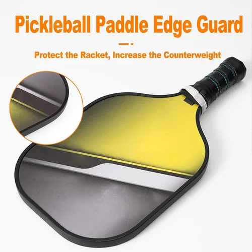 Vista 3 de 2 protectores de borde de paleta de pickleball, 31 pulgadas de largo, protege la superficie de la pala, añade peso, mejora el control, cambia