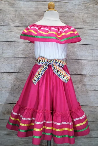 Vista 7 de unik Vestido de fiesta tradicional mexicano de cinco de mayo para niña talla 4-14
