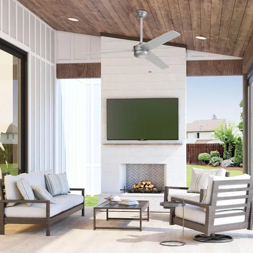 Vista 2 de Prominence Home Tenant, ventilador de techo LED contemporáneo de 52 pulgadas para interiores y exteriores, sin luz, cadena de tracción, opciones
