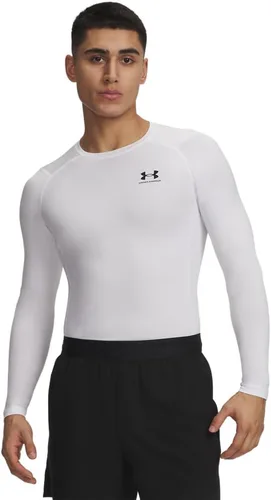 Vista 35 de Under Armour Camiseta de manga larga de compresión HeatGear para hombre Negro (001)/Blanco