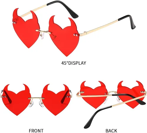Vista 5 de Dollger Rimless Frame Sunglasses for Women Men Trendy Fire Sunglasses UV400 Protection
