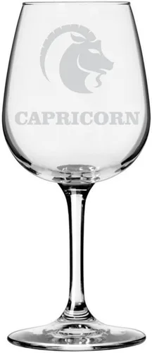 Vista 24 de Símbolo del zodiaco grabado multiusos 12.75oz Copa de vino Géminis