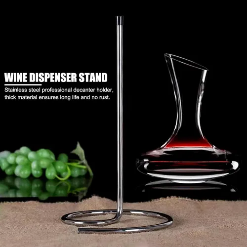 Vista 4 de Soporte para decantador seco, soporte para decantador de acero inoxidable, accesorios de soporte para decantador de vino tinto al revés