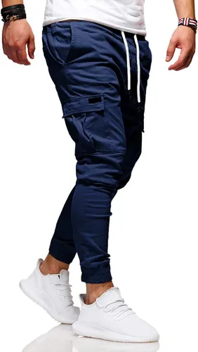 Vista 2 de BUXKR Pantalones cargo para hombre, pantalones casuales de senderismo, pantalones de entrenamiento para hombre