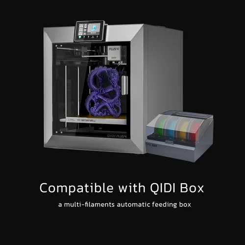 Vista 6 de Impresora 3D QIDI PLUS4, Impresión de Alta Velocidad Máxima 600mm/s, Calentamiento de Cámara 65℃, Nivelación Completa Automática, Extrusora Directa