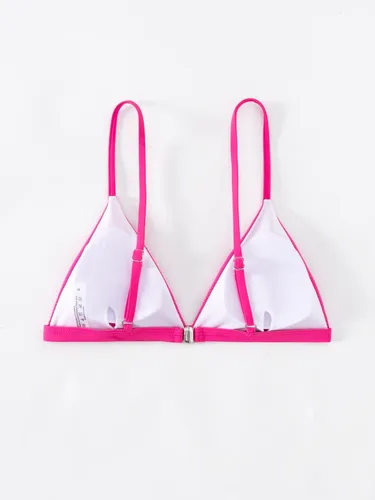 Vista 2 de SHENHE Traje de baño acanalado con tirantes delgados y micro triángulo, para mujer