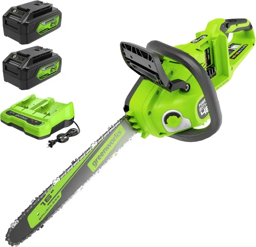 Vista 9 de Greenworks Motosierra inalámbrica sin escobillas de 48 V (24 V x 2) de 14 pulgadas