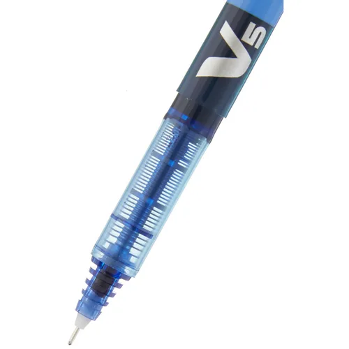 Vista 4 de Boligrafo de tinta líquida Pilot V-5 Azul 0,5 mm 0,3 mm (12 Unidades)
