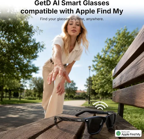 Vista 4 de GetD Gafas de IA para hombres y mujeres, lentes inteligentes con tecnología ChatGPT, gafas Bluetooth para traducción de IA en 147 idiomas, lente