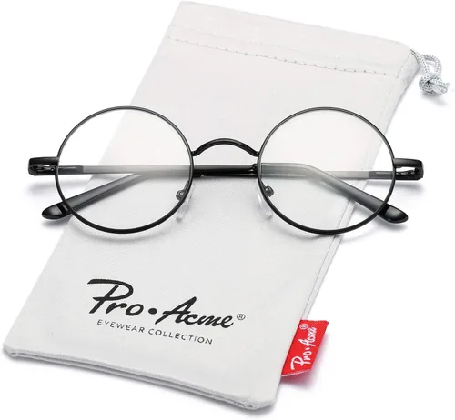 Vista 10 de Pro Acme Lentes transparentes sin receta con marco metálico redondo pequeño retro