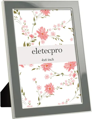 Vista 30 de eletecpro 4x6 Enamel Picture Frame with Real Glass Cover, Pink, 1-Pack Rosa con oro
