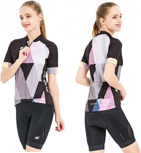 Vista 5 de Mysenlan - Camiseta de ciclismo de manga larga transpirable para mujer, mallas de ciclismo para ciclismo, Hw2