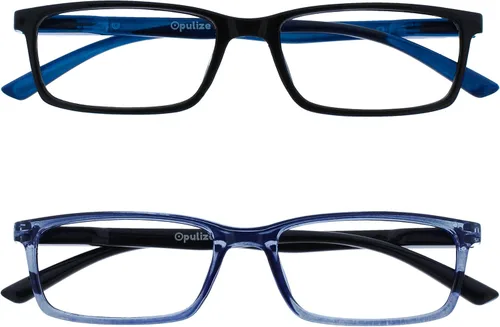 Vista 31 de OPULIZE SEE - Gafas de lectura con bloqueo de luz azul para mujeres y hombres, marco estrecho, bisagras de resorte, anteojos de juegos para negro