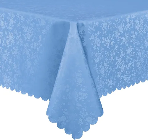 Vista 55 de Smiry Mantel cuadrado, mantel de vinilo resistente al agua, lavable, para cocina y comedor (azul bebé, 54 x 54 pulgadas)