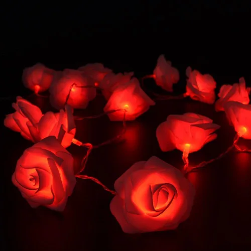 Vista 8 de FULLBELL Guirnalda de luces de hadas con 20 luces LED, funciona con pilas, luz decorativa para boda, día de San Valentín, fiesta de ensueño Blanco