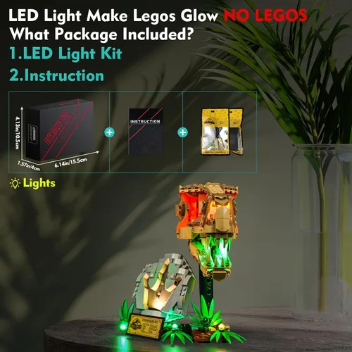 Vista 8 de VONADO Kit de luz LED compatible con Lego Dinosaur Fossils: T. rex Skull 76964 (solo luces, sin modelos) Juego de iluminación creativa Accesorios