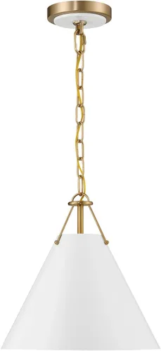Vista 3 de Crystorama Xavier - Colgante de oro vibrante de 12 pulgadas Blanco