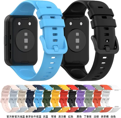 Vista 2 de Senter Correas de repuesto de goma suave de liberación rápida para Huawei Watch Fit 2 Smart Watch
