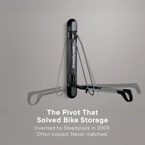 Vista 2 de Steadyrack Soporte para Bicicletas para Bicicletas de Neumáticos Anchos - El Soporte de Pared Vertical Original para Bicicletas - Se Adapta a