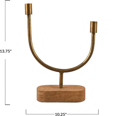 Vista 4 de Main + Mesa Candelabro asimétrico de madera y metal