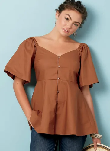 Vista 3 de McCall Pattern - Camiseta de tirantes para mujer, con mangas fruncidas, tallas 6 a 14