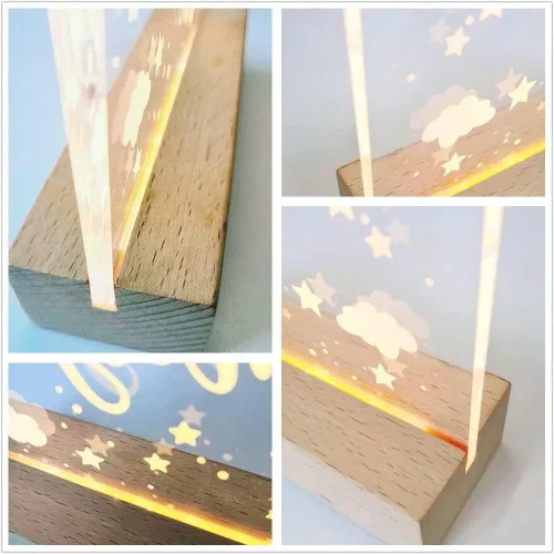 Vista 6 de Adornos de Navidad de bola de luz nocturna, elementos de Navidad con alce de copo de nieve, luz cálida, lámpara de escritorio, decoración