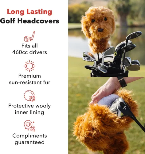 Vista 5 de Daphne's Headcovers Doodle Driver Headcover Fundas de cabeza premium Divertidas fundas para palos de golf Protección elegante para tus palos