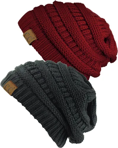 Vista 60 de Gorro a la moda de tejido suave abultado, cálido y elástico de C.C
