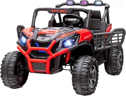 Vista 10 de Qaba 24V 2 Seater Ride on Car Electric Off-Road UTV Truck Ages 3-8 Blue Azul