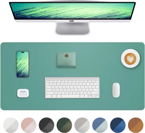 Vista 34 de Tapete protector para escritorio y mouse, antideslizante, de piel sintética, tapete impermeable de escritura para laptop, para oficina y hogar