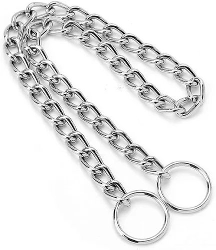 Vista 6 de Wontee Collar de acero inoxidable con cadena en P para entrenamiento de perros (0.079 in x 16 pulgadas)