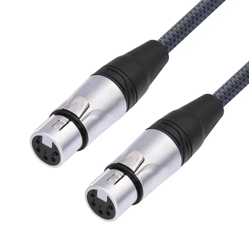 Vista 9 de Adaptador de cable XLR hembra a hembra DMX512 de 1 pie, paquete de 2 unidades, 5 pines