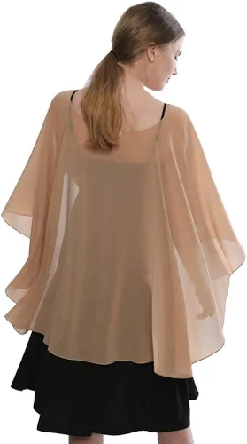 Vista 6 de LMVERNA Chal para mujer, capas formales de gasa, ligeras, transparentes para cubrir el vestido